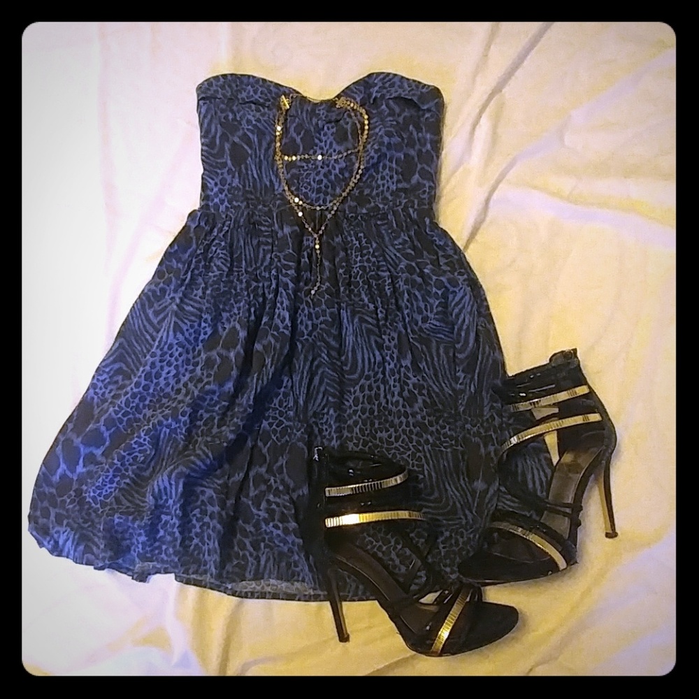 Victoria secret blue leopard print dress